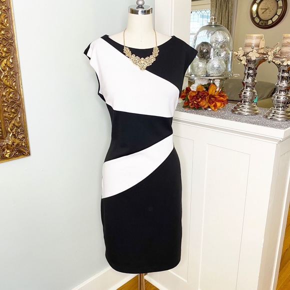 Calvin Klein Dresses & Skirts - Calvin Klein Black and White Sheath Dress Career